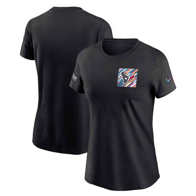 Women's Houston Texans Black 2023 Crucial Catch Sideline Tri-Blend T-Shirt(Run Small)